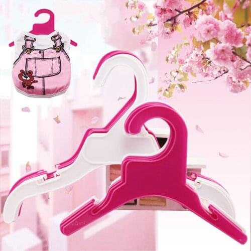 10pcs/lot Solid Color Dog Clothes Plastic Hanger Anti-slip Puppy Coat Hanger Save-space Wordrobe Storage Pet Clothes Rack S/L