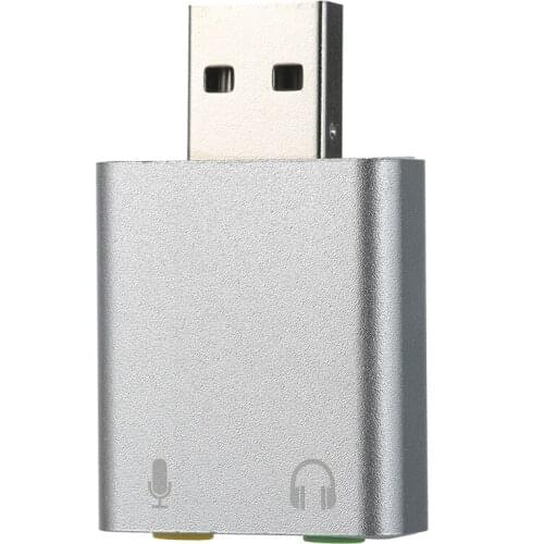 USB External Sound Card 7.1 USB To 3.5mm Earphone Mic Adapter Soundcard Mic Headphone Jack Stereo Headset Driver-free for PC