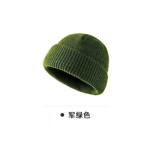 Knitted European and American hip-hop fashion autumn and winter warm melon leather hat womens solid color line cap cold hat