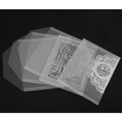 10Pcs/Set Transparent PP File Bag Dies Stamps Collect Case DIY Scrapbooking Stencil Cutting Dies Storage Bag Template Holder Bag