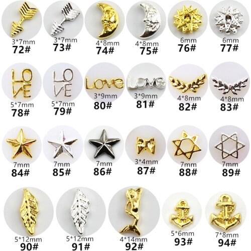 100pcs/pack Japan Korea Nail Parts Kawaii Star Moon Alloy Nail Art Accessories Charm Nail Decorations Supplies