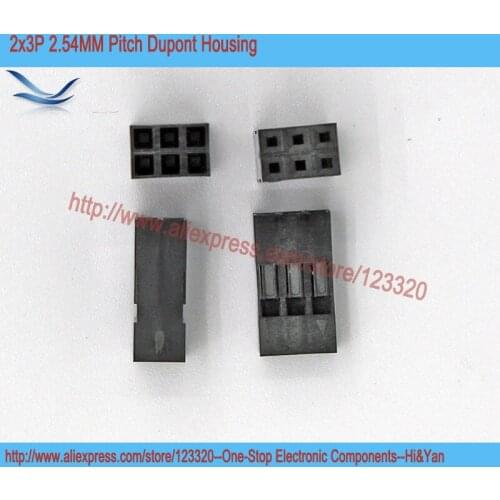 1000pcs/lot 2x3P Dupont Housing Dupont Shell Plug Connector For Jumper Wire Cable Pitch 2.54mm