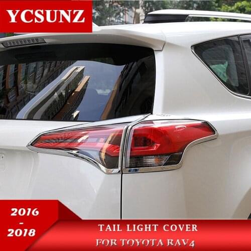 ABS Chrome Car Accessories tail light cover For Toyota Rav4 Rear Lamps Cover 2016 2017 2018