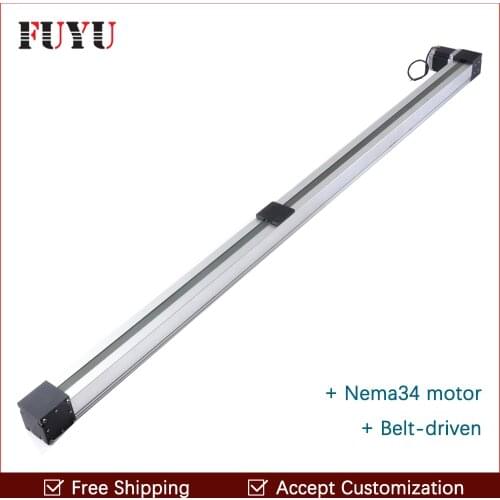 Free shipping high speed 1500mm belt drive linear guide rail Nema 34 stepper motor for cnc position router system
