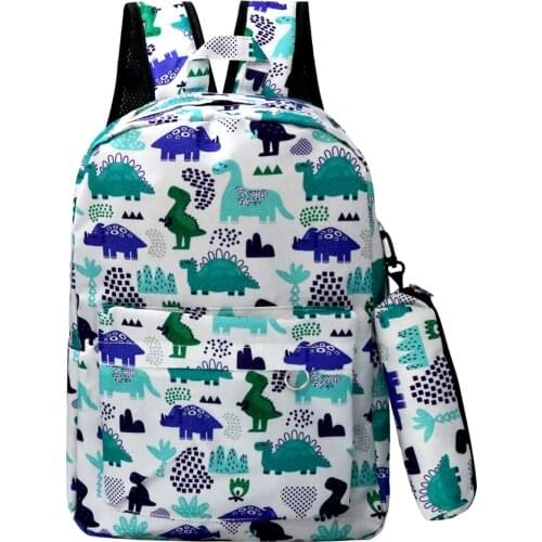 Brand Kids Dinosaur Backpack Mochilas Student School Bags Girls Bookbag with Pen Bags Cartoon Teens Girls Bookbag Knapsack 2pcs