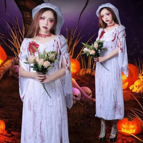 Brands WYB Halloween role play suit party bar dance scar reduction terrorist ghost bride thin sexy adult costume