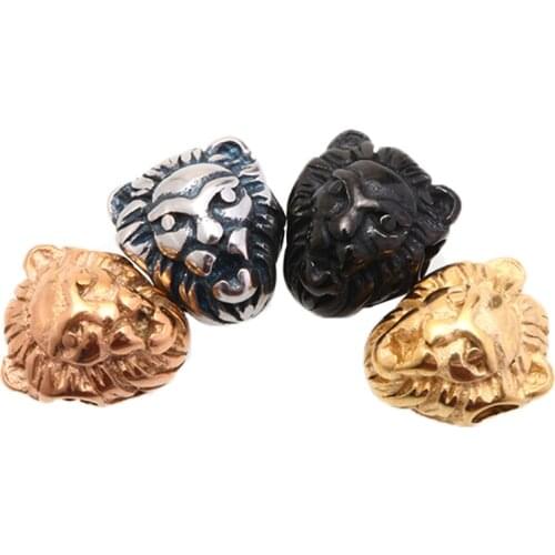 Charm Beads Lion Heads Bead For Jewelry Making DIY Handmade Bracelet Finding Stainless steel Beads jewelry Accessory Wholesale