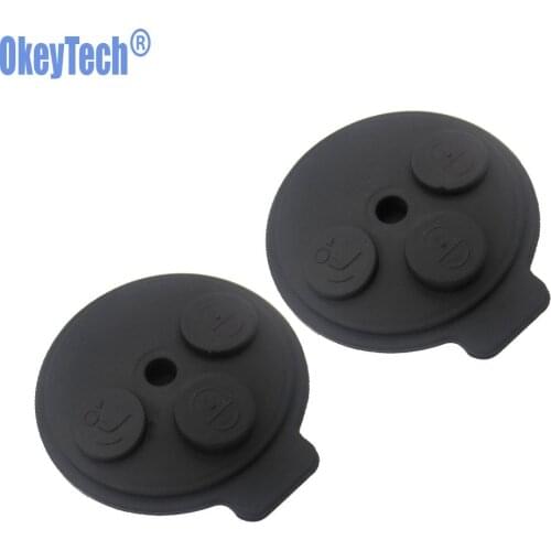 OkeyTech 3 Buttons Car Styling Replacement Key Shell Case Pad for Mercedes Benz Smart 1998-2012 Fob Rubber Button Pad