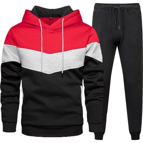 Black White Splice Hoodies Oversize Hip-hop Style Swag Tyga Hoodie Autumn Winter Warm Thick Hoodies US Size Two-piece