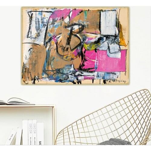 Citon Willem De Kooning《Boudoir,1950》Canvas Oil Painting Artwork Poster Picture Wall Hanging Decor Home Living Room Decoration