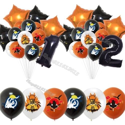 Narutos Child Birthady Party Ballons Anime Figure Printed Latex Round Ballon DIY Party Supplies Cartoon Globe Home Decor Gift