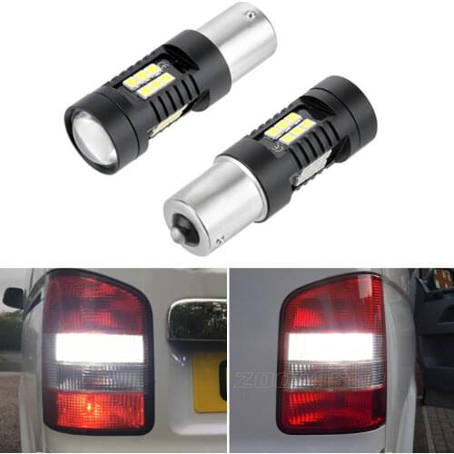 For VW Transporter Multivan Caravelle T4 T5 T5.1 T6 2pcs/set BA15S 1156 Canbus error free White LED Reverse tail Brake Bulb