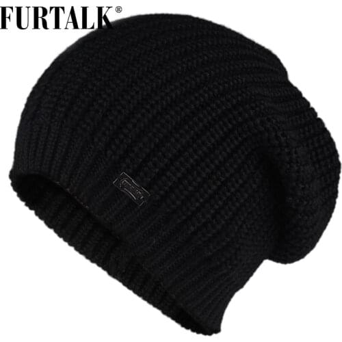 FURTALK Wool Beanie Hat for Women Autumn Winter Knitted Wool Hats Women Slouchy Beanie Hat Female Fashion Girls Winter Cap