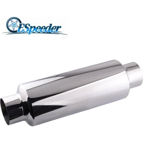 ESPEEDER 3.0" Inlet To 4.0" Outlet Car Exhaust Muffler Stainless Steel Exhaust Tip Pipe Tube Auto Resonator Car Accessories
