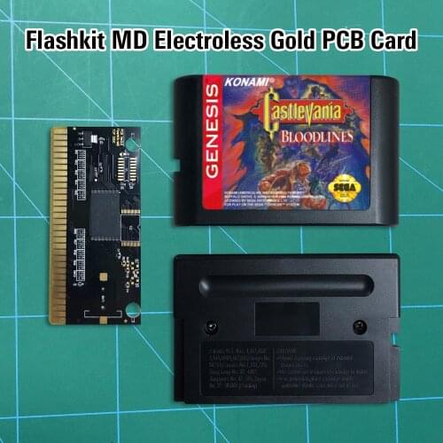 Castlevania Bloodlines -Flashkit MD Electroless Gold PCB Card 16 bit MD Games Cartridge For MegaDrive Genesis console