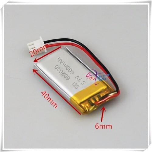 Li-po XHR-2P 2.54 600mAh 602040 3.7V lithium polymer battery MP3 point reading pen scan code instrument intelligent instrument