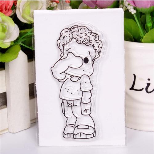 New Boy Cartoon Pattern Stamp And Metal Die Scrapbooking Alphabet Stamp Embossing Craft Making Silicone Transparent Stamps