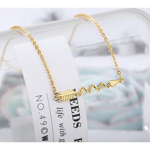 Stainless Steel Necklace For Women Arrow Heart Choker Collares Fishbone Necklaces Chain Party Best Gifts Choker Necklace Jewelry