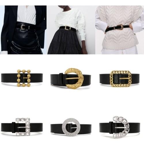 Ladies Vintage Belt Fashion Hollow Chain Metal Pin Buckle Belts For Women 2021 Alloy Waistband Female Dress Casual Strap
