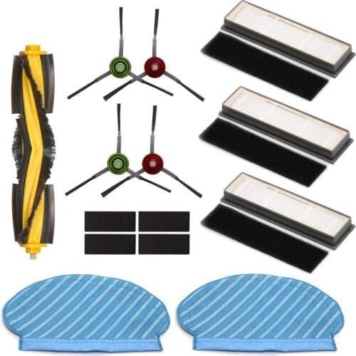 Roller Side Brush Filter Mop Cloth Kit for Ecovacs Deebot OZMO 950 Vacuum Cleaner Parts, 1XRoller Brush, 3XFilter, 2XMop Cloths