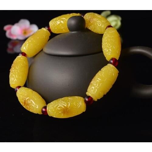 Hand-carved flower beeswax bracelet Mens and womens bracelets beeswax bracelets
