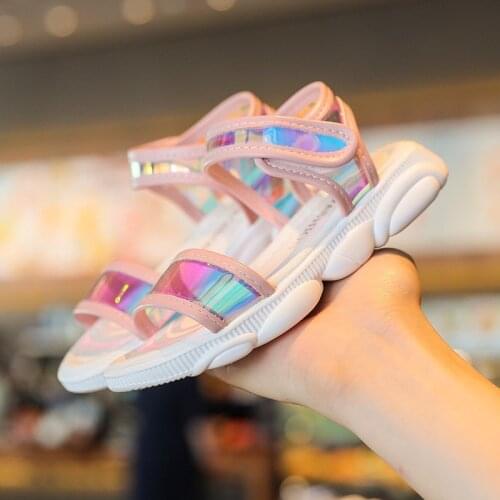 Girls Sandals 2021 Summer Fashion Casual Beach Sandalias Shoes Colorful Ankle Strap Girl Sandals Princess For Kids 3-14 Years