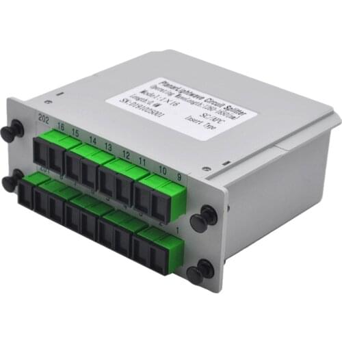 SC APC 1x16 Fiber Optical Box FTTH PLC Splitter box Insert Type Planar Lightwave Circuit Cassette Splitter