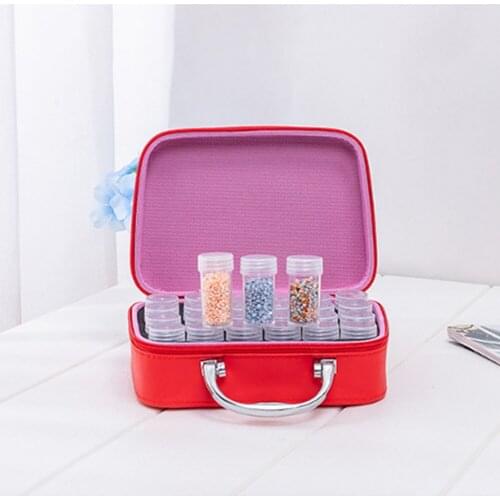24 Bottle PU Bag Diamond Painting Accessories With Bottles Container Storage Box Diamant Painting Cross Stitch Mosaic Tool