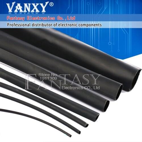 5 Meters High quality Black 1mm Heat Shrink Heatshrink Heat Shrinkable Tubing Tube Sleeving Wrap Wire Black Color