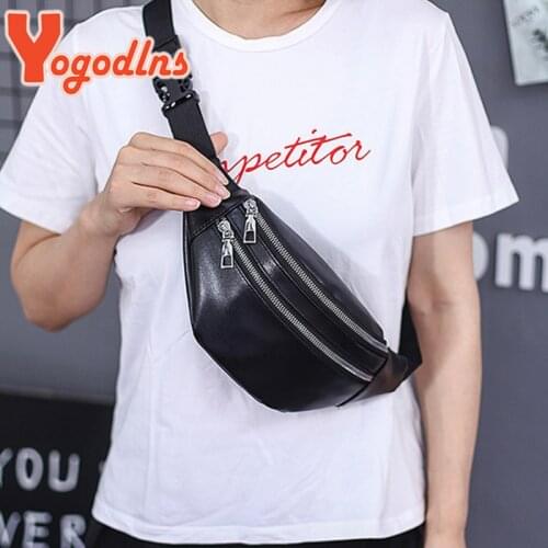 Yogodlns Vintage Solid Color Chest Bag for Women PU Leather Crossbody Bag Double-zipper Waist Bags Fanny Pack Casual Lady Purse