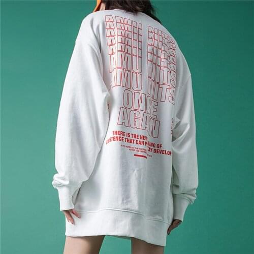 High quality Sweatshirt Women Letter Print Hip hop Hoodies O-Neck Long Sleeve Pullover Female Spring Oversized Sweatshirts 2020