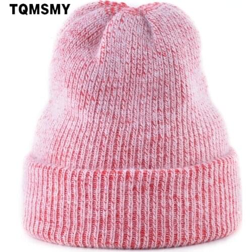 TQMSMY winter women knitting Hats rabbit fur beanies Hat Female Womens solid color Bonnet warm outside in russia for men TMC81