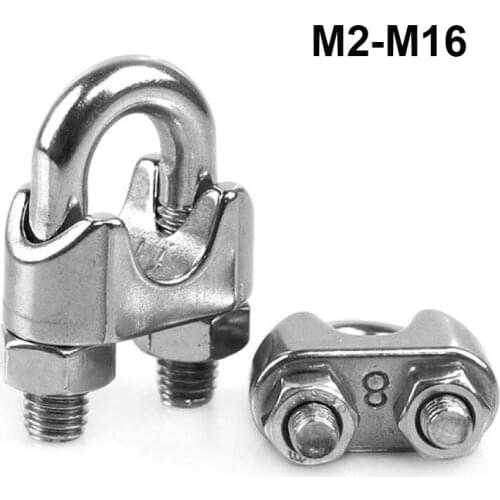 1Pcs U Bolts Steel Wire Clip Wire Rope Clips Cable Bolts Rigging Clamping M2-M16 U-Bolts 304Stainless Steel M2-M16