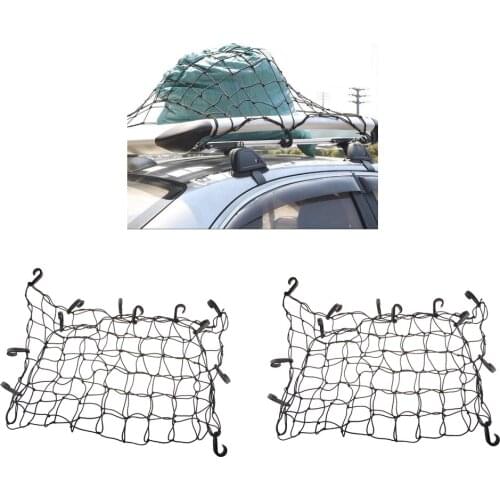 2x Car SUV Roof Top Rack Luggage Carrier Cargo Basket Elasticated Net