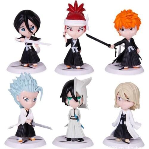 6pcs/set Anime Bleach Ichigo Kurosaki Orihime Inoue PVC Action Figures Kids Collectible Model Toys 7cm