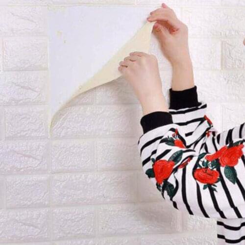 70*77cm DIY Self Adhesive 3D Wall Stickers Bedroom Waterproof Foam Brick Room Wallpaper Decor Living Wall Sticker For Kids