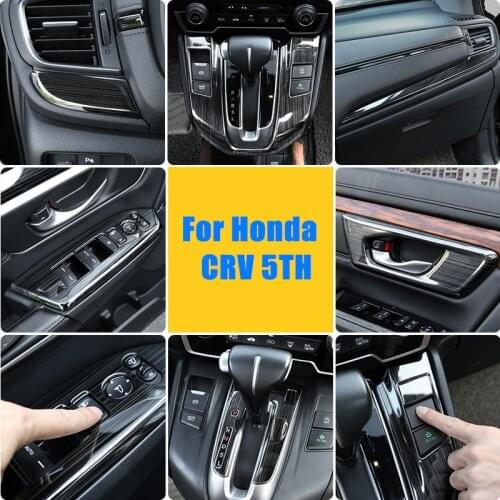 Accessories For Honda CRV CR-V 5TH 2017 2018 2019 Drawing black Interior Stainless steel Decoration Cover Trim