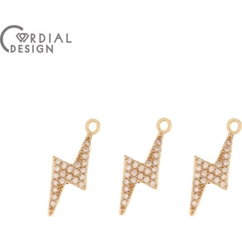 Cordial Design 50Pcs 7*19MM Jewelry Accessories/Hand Made/Pendants/CZ Charms/DIY Earrings Charms/Jewelry Findings & Components