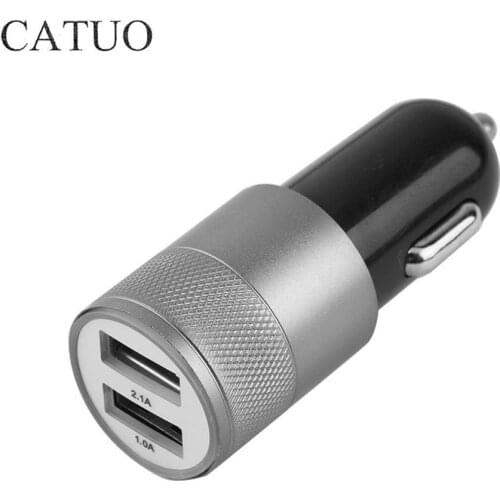 Dual USB Car Charger Aluminium Rapid Charge Universal Adapter Car Power Outlet For iphone6/6s/5 Digital Cameras