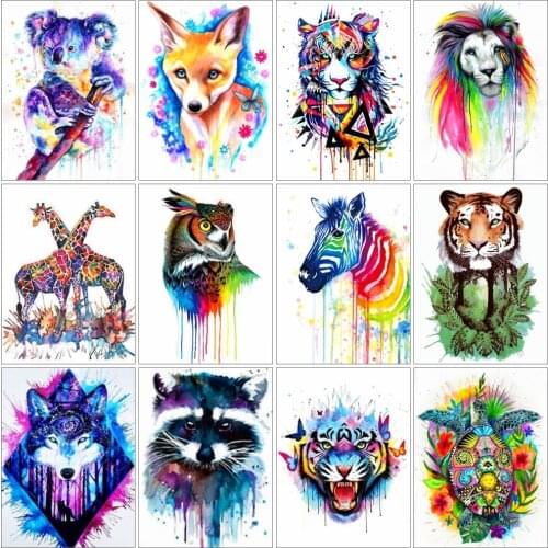AZQSD Oil Painting By Numbers Animal Drawing On Canvas DIY Unique Gift 40x50cm Pictures By Numbers Tiger Home Decoration