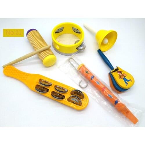 BIG SALE 6pc new musical instruments toy set wooden percussion instruments for baby preschool kids music rhythm educational