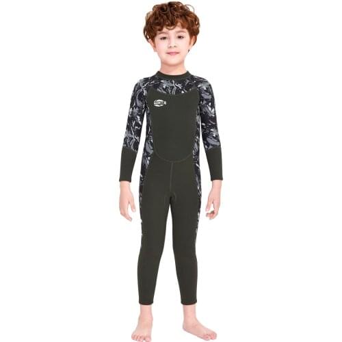 One-Piece Boys Wetsuits 2.5mm Thick Neoprene Diving Suit For Keep Warm Long Sleeves Kids Rash Guards Snorkel Children Swimsuit