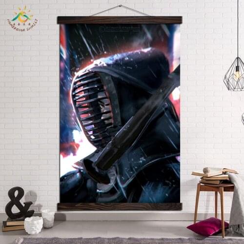 Black Japanese Kendo Canvas Painting Prints and Posters Modern Home Decor Wall Art Pictures Frame for Living Room