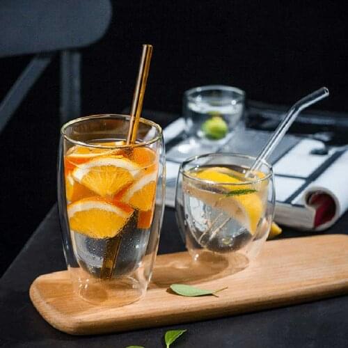 Lead-free Double Wall Glass Cup Heat-resistant Milk Coffee Mug Home Office Clear Glass Juice Cup Drinking Glasses vasos de vidri
