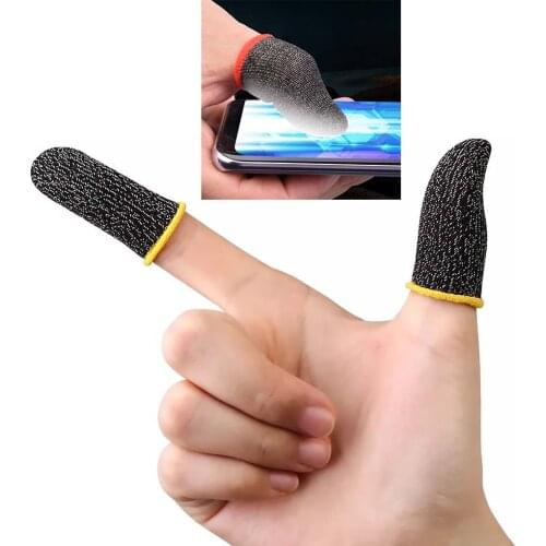 Gaming Finger Sleeve Breathable Fingertips For Games Anti-Sweat Touch Screen Finger Cots Cover Sensitive Mobile Touch Red Yellow
