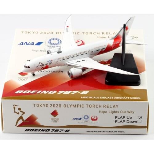 1:400 Alloy Collectible Plane Gift JC Wings 1:400 EW4788003 ANA JAL Torch Relay Boeing B787-8 Diecast Aircarft Jet Model JA837J