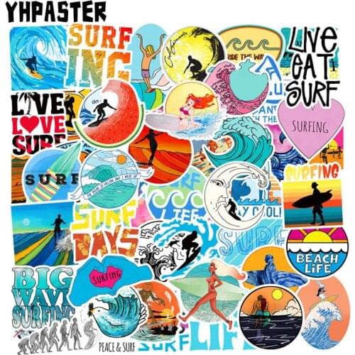 50 Pcs/set Summer Surfing Stickers For Motorcycle Phone Skateboards Laptop Luggage Bicycle Pegatinas Anime Cartoon Stickers