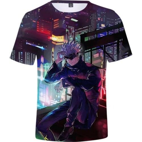 Summer breathable 3d Jujutsu Kaisen anime mens t shirts fashion boutique manga figure oversized t-shirt for boy kids anime top