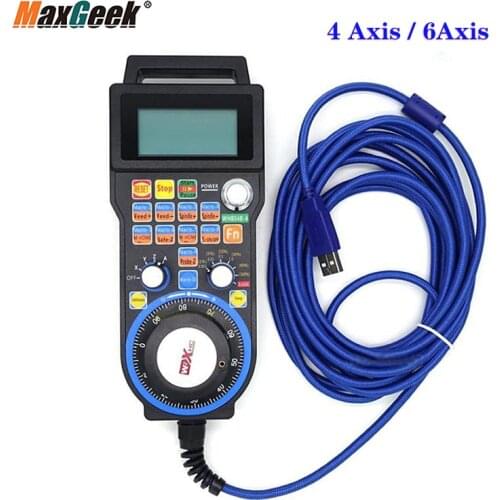 Maxgeek LHB04B 4 Axis 6 Axis Mach3 Wired CNC MPG Handwheel Pendant For CNC Engraving Machine MACH3 System