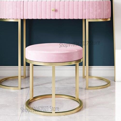 Nordic Minimalist Bedroom Makeup Stool Living Room Sofa Coffee Table Stool Shoe Changing Stool Round Foot Stool